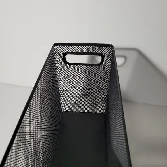 Black Metal Mesh Storage Basket with Handles - 10x12x6 - Picture 8 of 10